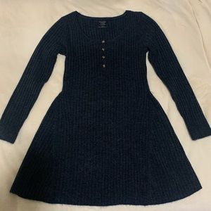 Abercrombie & Fitch Blue Knit Long Sleeve Dress